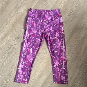 Reebok Kids' Vibrant Purple and Pink Patterned Leggings